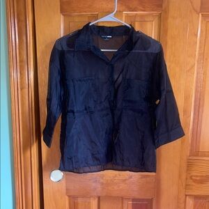 Fashion Nova Black Sheer Blouse